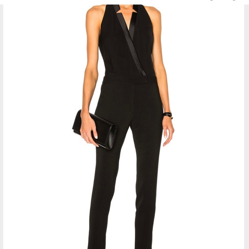 Veronica Beard Iggy Tuxedo Jumpsuit Black sz 0 NWT